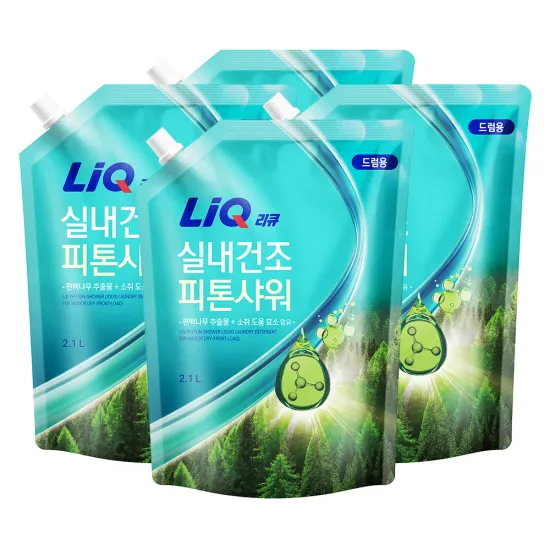 애경 실내건조 피톤샤워 드럼용 리필 2.1L 4개