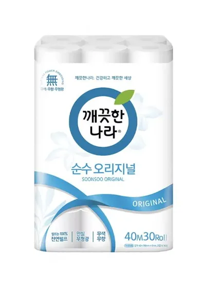 깨끗한나라 곽티슈 250매 3입 롤 40m 30롤 1팩