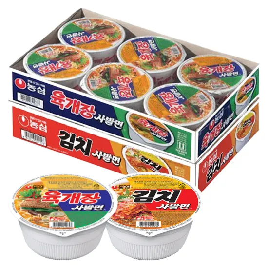 농심 육개장 사발면 6개 김치사발면 6개