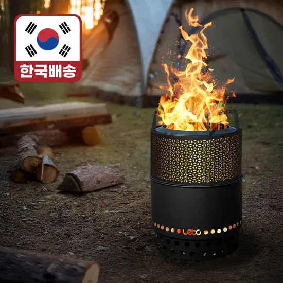 레토 이중연소 캠핑 화로대 바베큐그릴 대형 원통형