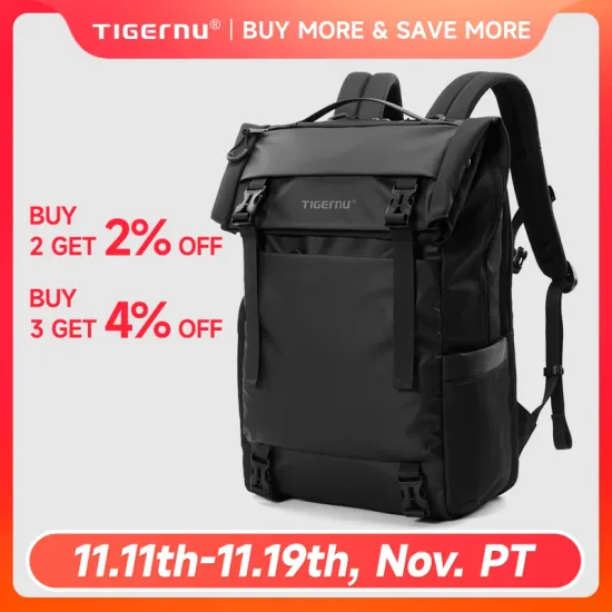 타이거뉴 확장 가능한 남성 여행용 백팩