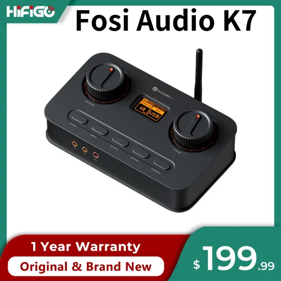 Fosi Audio K7 올인원 데스크탑 USB DAC 헤드폰 앰프