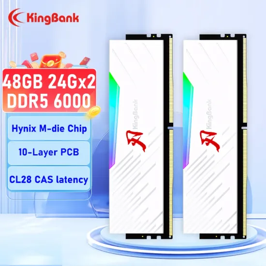 킹뱅크 램 48G 6,000MHz CL28 화이트/블랙 외 5종