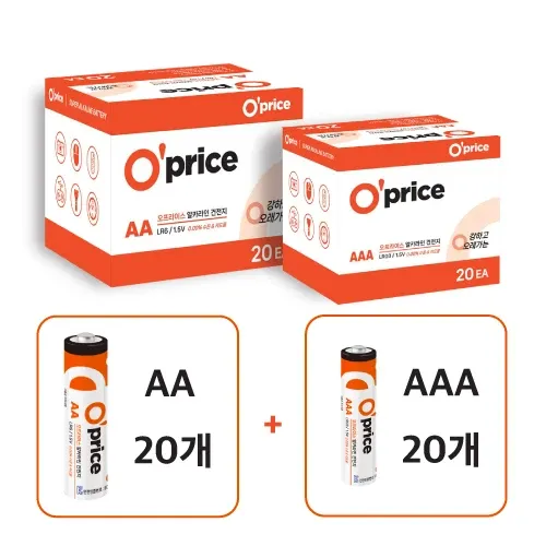 알카라인 건전지 AA 20입+AAA 20입 (총 40개입)