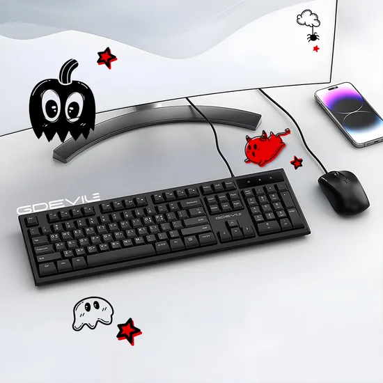 지데빌 유선 키보드 마우스 세트 MK300