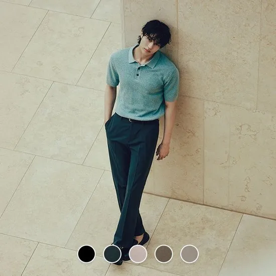 지오다노 테이퍼드 이지케어 슬랙스