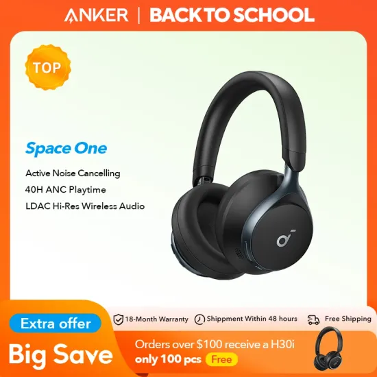 Anker Soundcore Space One 액티브 노이즈 캔슬링 무선 블루투스 헤드폰