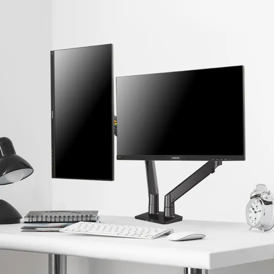 노스바유 NB F195A 고중량 듀얼 모니터암 블랙