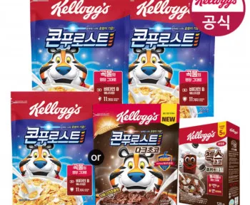 콘푸로스트 600g x 2개 + 쿠키앤크림 120g + 콘푸로스트 600g 또는 콘푸로스트 다크초코 550g 택 1