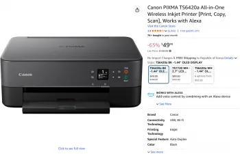 캐논 PIXMA TS6420a 올인원 무선 잉크젯 프린터