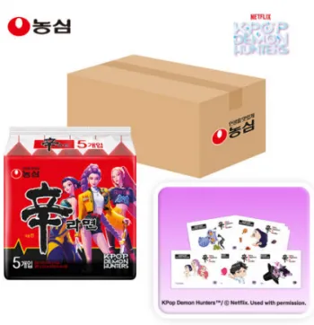 신라면 40봉 케이팝 데몬 헌터스 씰스티커 8개