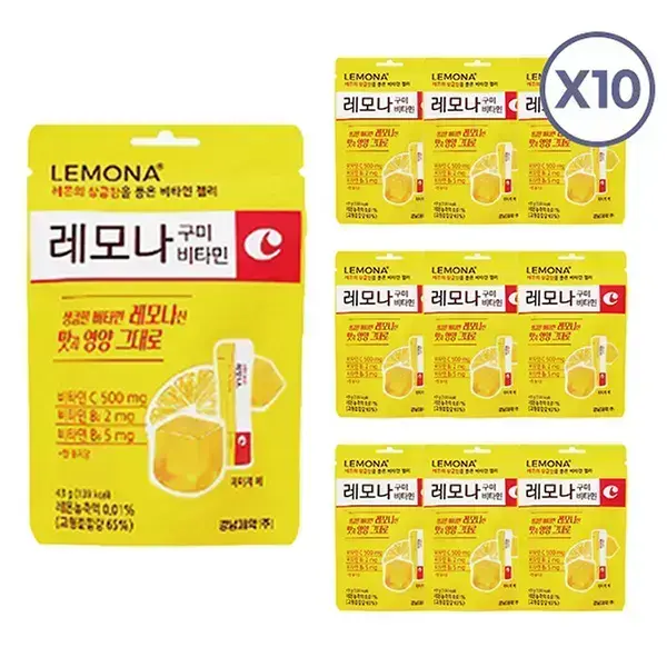 경남제약 레모나 구미젤리 레몬맛/복숭아맛 10봉지