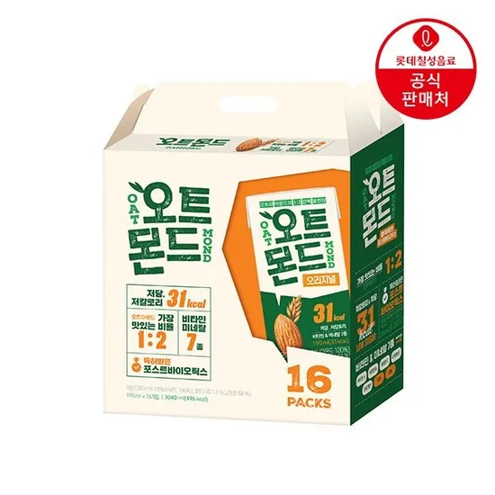 롯데칠성 오트몬드 190ml 16팩 3종