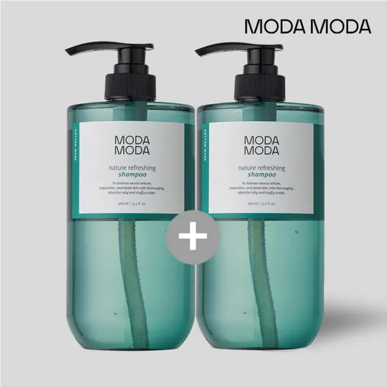 모다모다 네이처 리프레싱 샴푸 980ml 2개