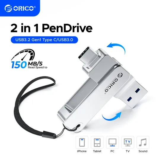 오리코 2 in 1 USB 메모리 32GB $6.53, 128GB $12.35