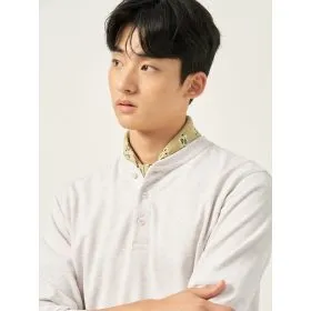 빈폴 피케 헨리넥 긴소매 티셔츠 아이보리