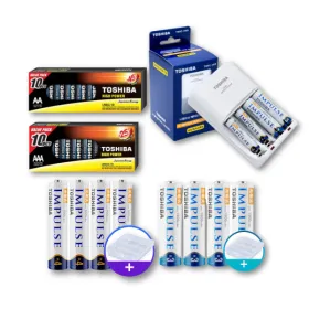 도시바 충전지 AA 2550mAh 4입 AAA 900mAh 4입 Ni-MH 충전기 알카라인 20입