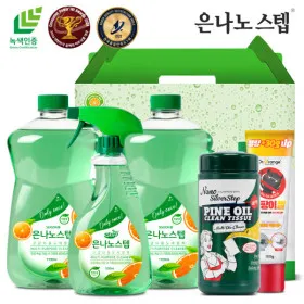 은나노스텝 다용도 세정제 세트 550ml+리필1100mlx2개+클린티슈70매+곰팡이젤150g