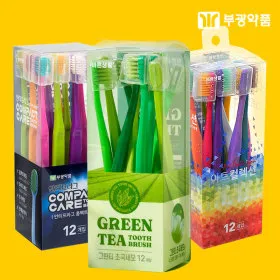 부광 바른생활 얇은헤드 칫솔 초극세모 아트컬렉션 그린티 36입