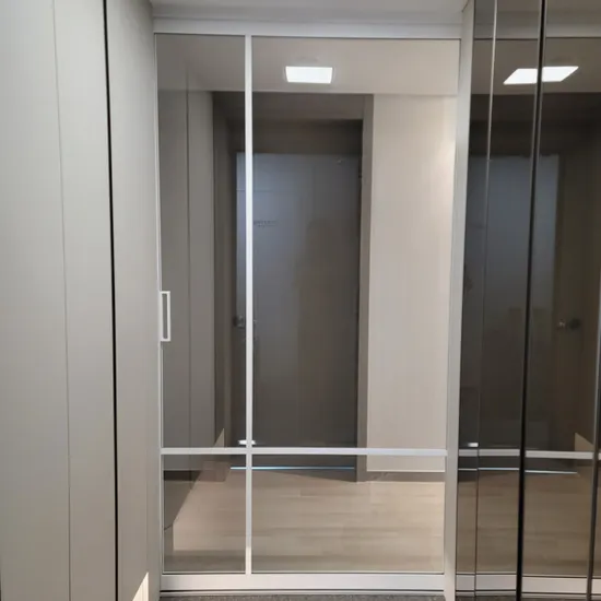 원슬라이딩 현관중문 시공설치 아파트중문 화이트 투명유리