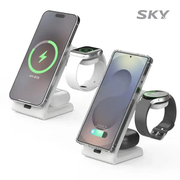 스카이 필 3in1 Qi2 맥세이프 고속 무선 충전기