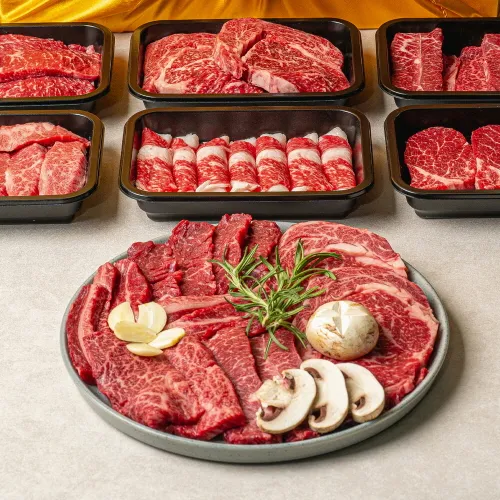 투뿔한우 한판 등심300g 특수부위300g 차돌박이300g