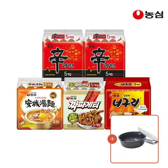 농심 신안너짜 25입 신라면10 안성탕면5 너구리5 짜파게티5 라면용기 증정