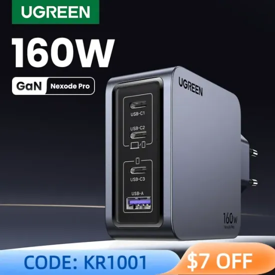 UGREEN 160W GaN 충전기 4포트 접지