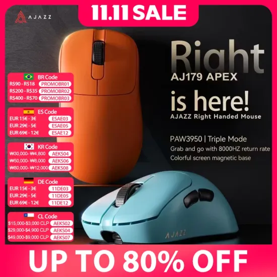 AJAZZ AJ179 APEX PAW3950 3000DPI 8Khz 무선 게이밍 마우스