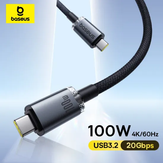 Baseus USB3.2 20Gbps 4K@60Hz 100W USB C 데이터 케이블