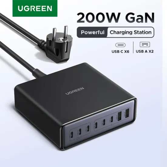 UGREEN 200W GaN 8포트 충전기 접지 외 300W 충전기