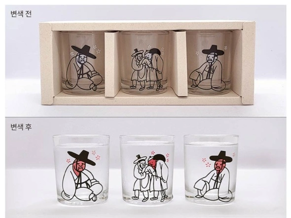 네이버, 품절) 국립박물관 - 취객선비 3인방 변색 잔세트 26,000원 예약.