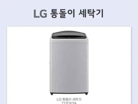 LG전자 통돌이 일반세탁기 17KG T17DX3A / 399,000원