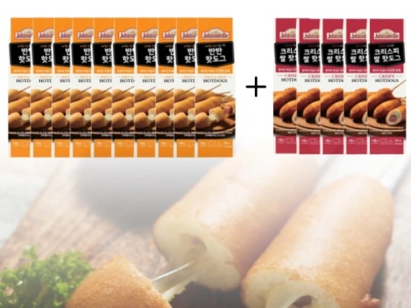 쟌슨빌 반반 핫도그 10개+크리스피 핫도그 5개 (16,920원/무배)