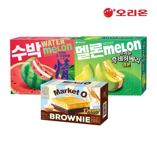 마켓오크림치즈브라우니+초코파이수박맛+후레쉬베리멜론/카드,페이13,080원