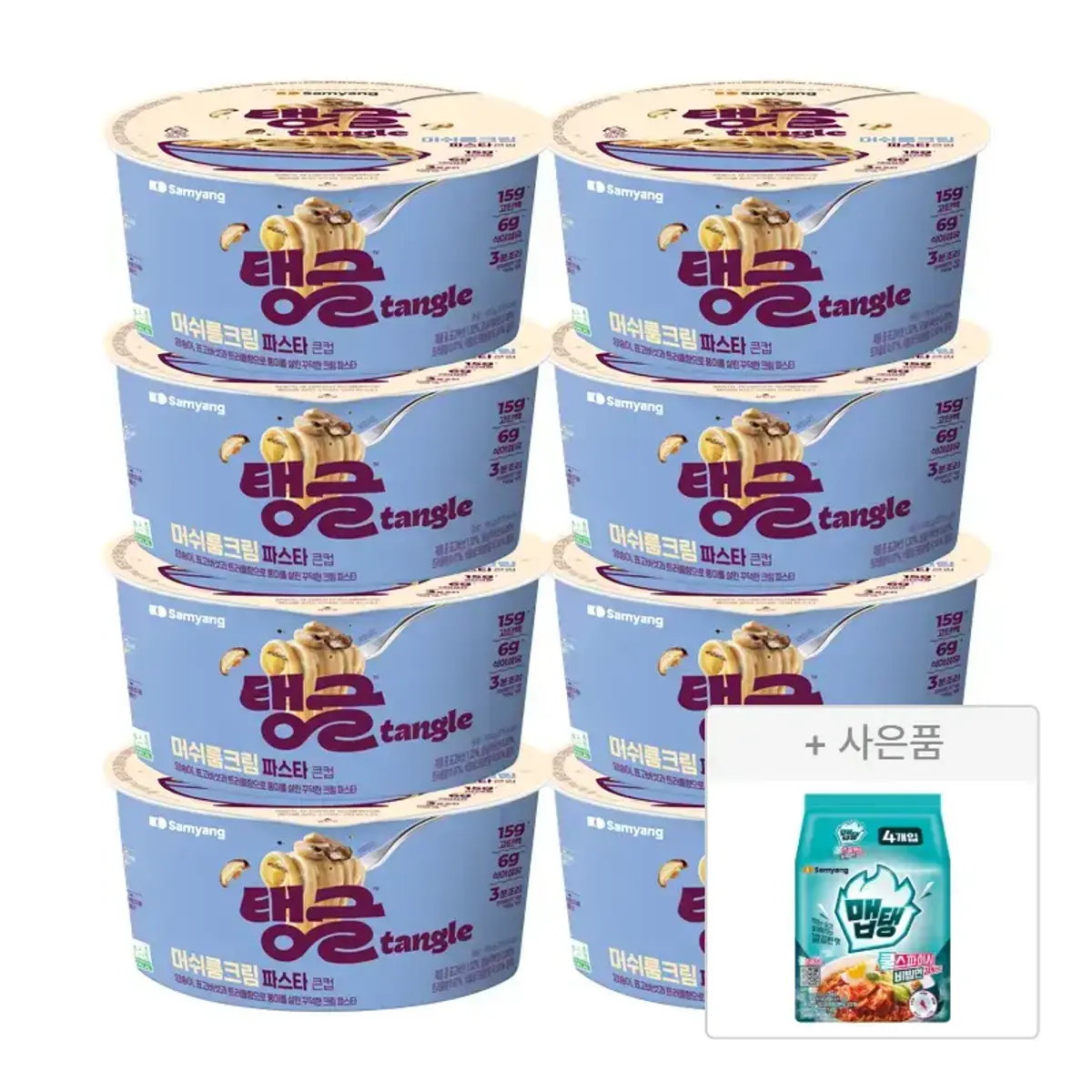 삼양 큰컵 탱글 머쉬룸크림 8입 (+맵탱 비빔면 4입)/10900원