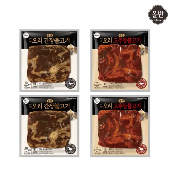 올반 바짝오리 간장 고추장불고기 4팩