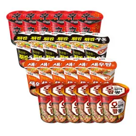 신라면 튀김우동 새우탕 오짬뽕 소컵 각 6입